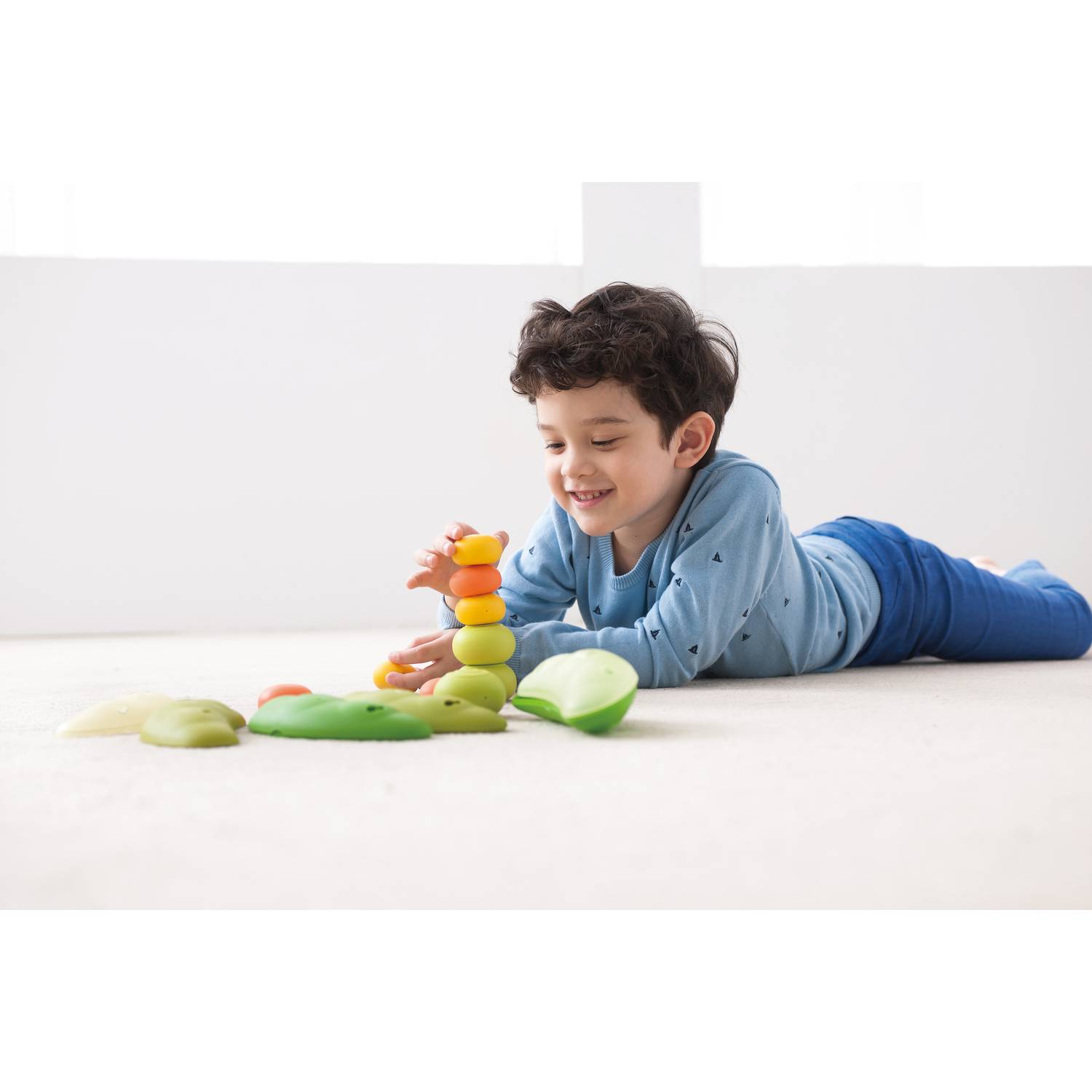 Weplay KF0013 Bean Pods, Bohnen Motorik, grün/gelb/orange (1 Set)