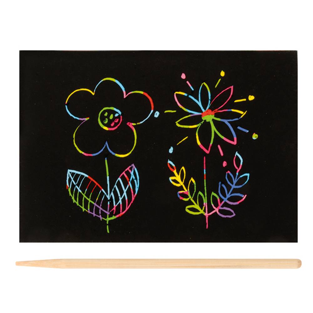 EDUPLAY 130261 Scratch Magic mit 10 Karten (14 x 10 cm), 10 Griffel (14 cm), mehrfarbig, 20-teilig (1 Set)