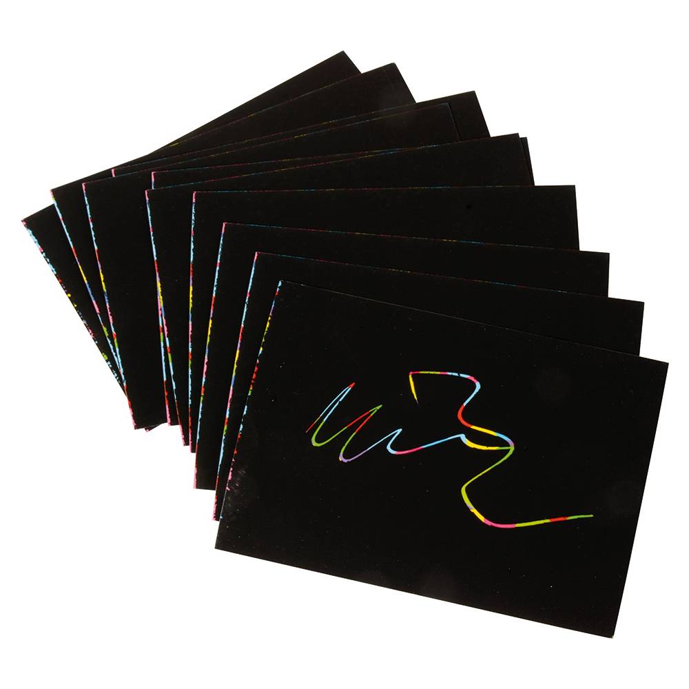 EDUPLAY 130261 Scratch Magic mit 10 Karten (14 x 10 cm), 10 Griffel (14 cm), mehrfarbig, 20-teilig (1 Set)