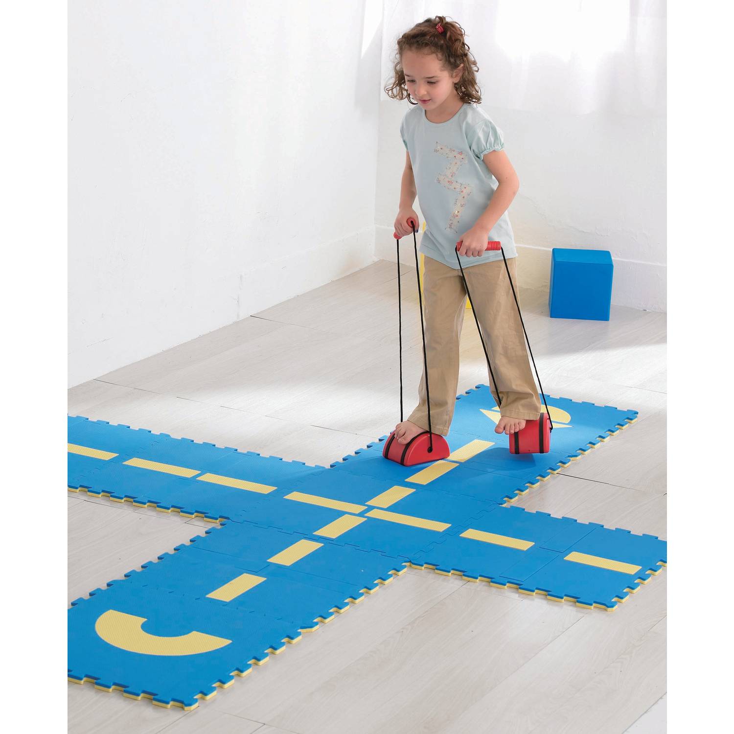 Weplay KM1802 Legematten, gelb/blau, 12-teilig (1 Set)