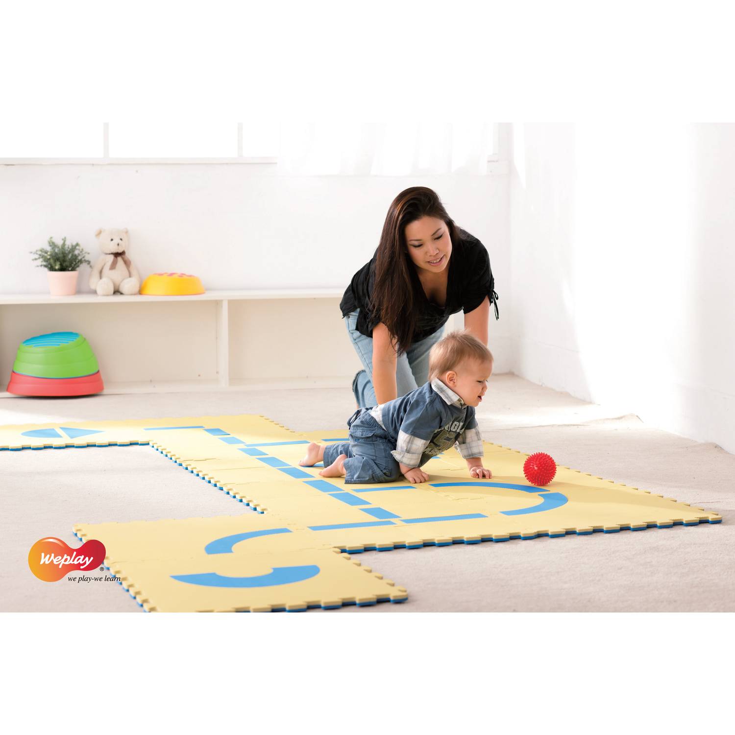 Weplay KM1802 Legematten, gelb/blau, 12-teilig (1 Set)