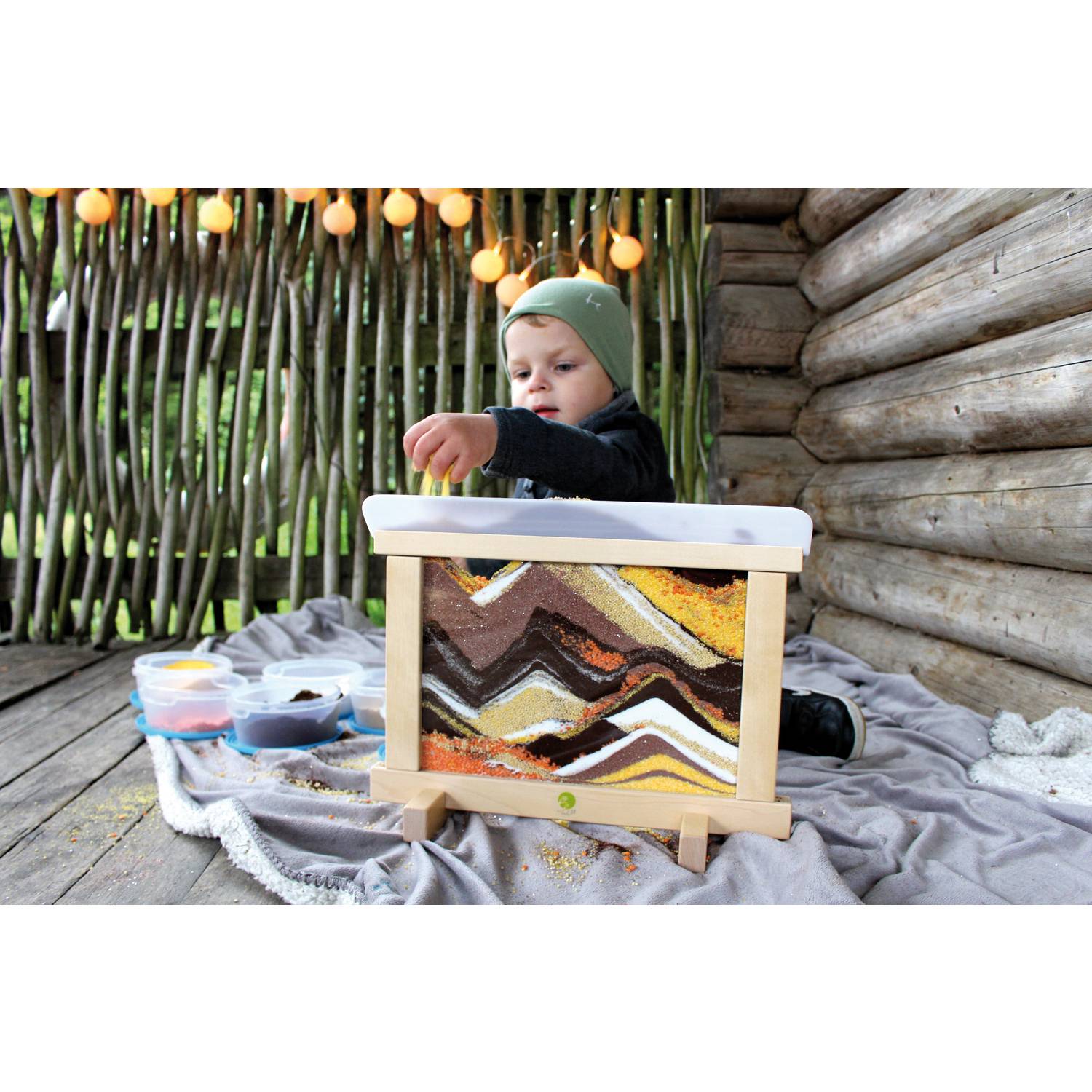 EDUPLAY 120619 Kreativ-Rahmen mit Sand, 36,6 x 26,4 cm, natur/klar