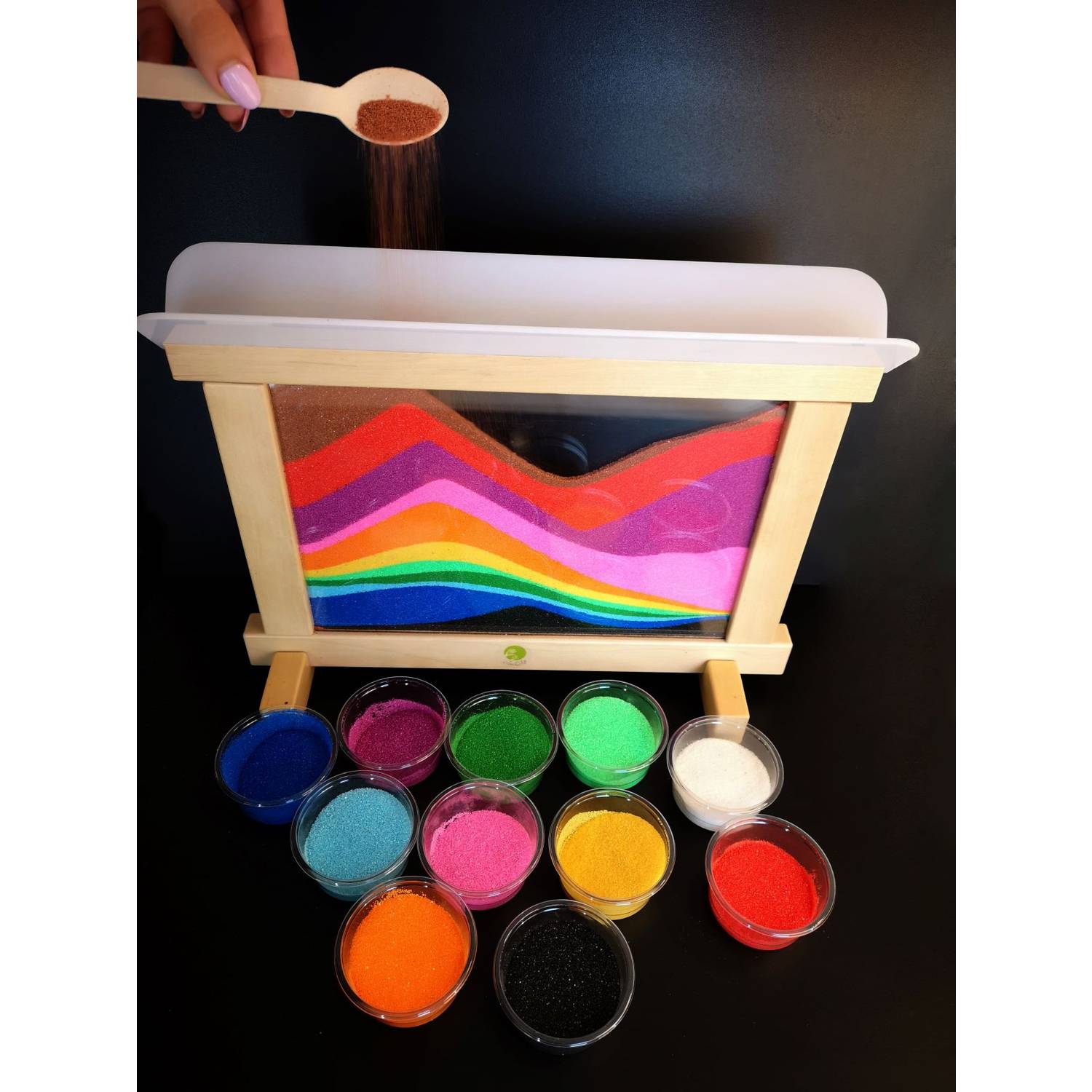 EDUPLAY 120619 Kreativ-Rahmen mit Sand, 36,6 x 26,4 cm, natur/klar