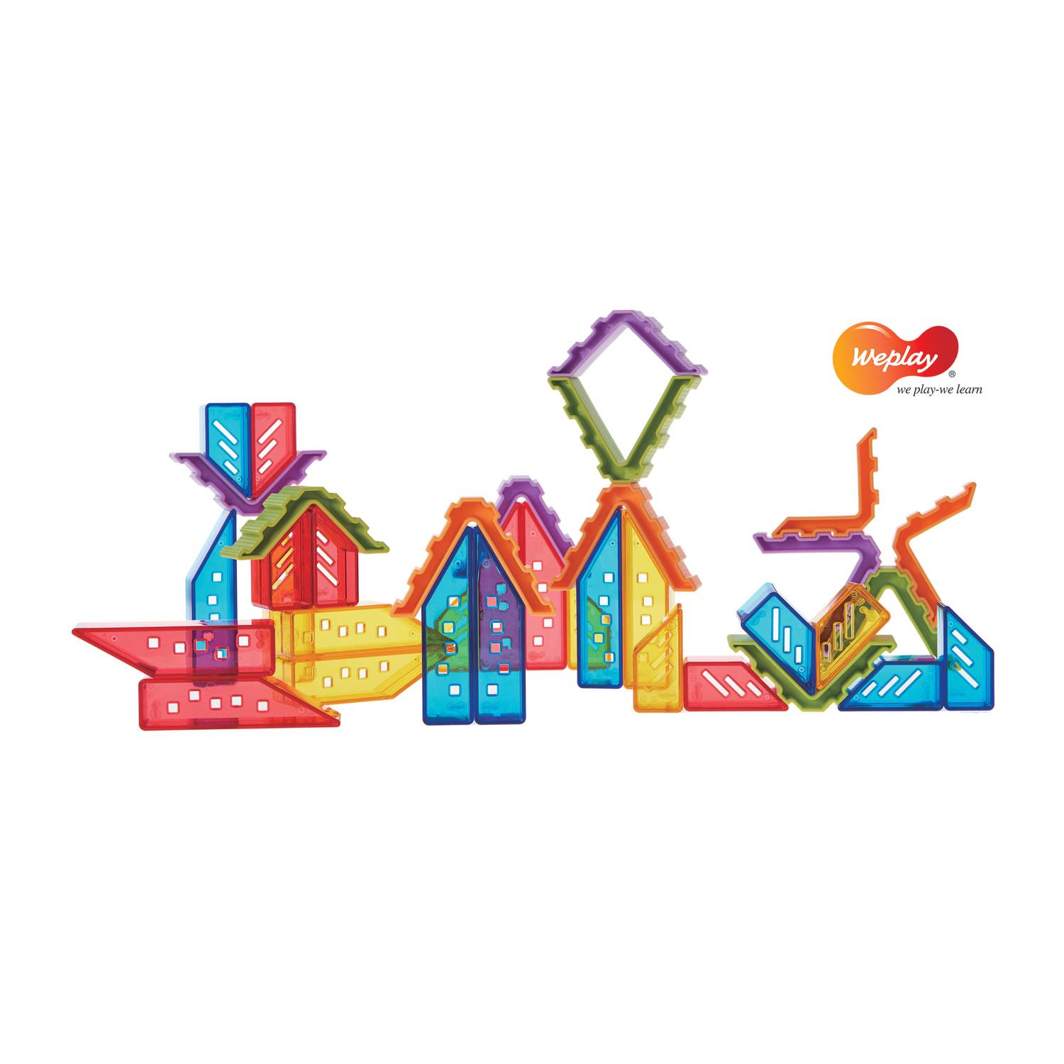 Weplay KF0016 Crystal Village, Kristalldorf Hochhäuser Bausteine, mehrfarbig