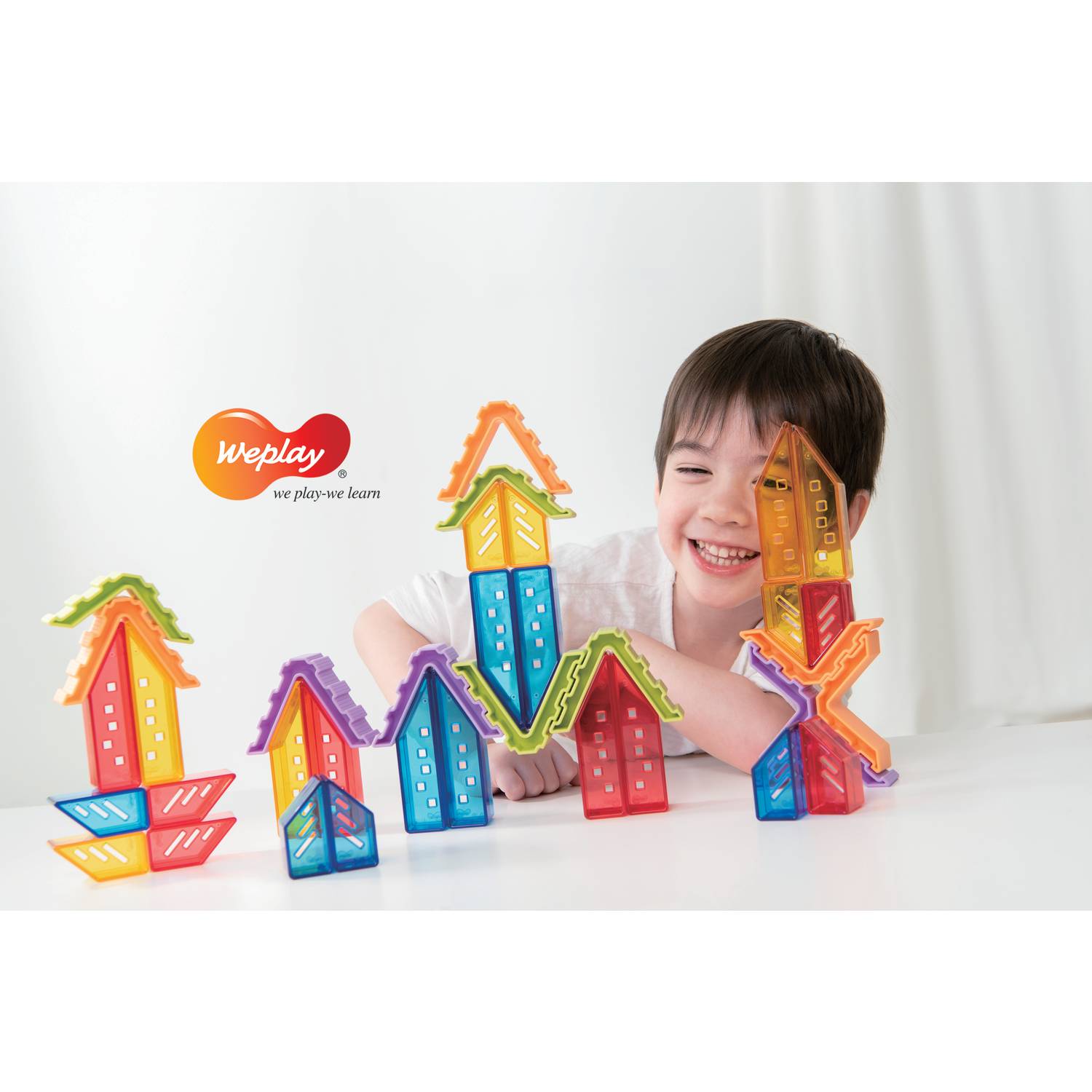 Weplay KF0016 Crystal Village, Kristalldorf Hochhäuser Bausteine, mehrfarbig