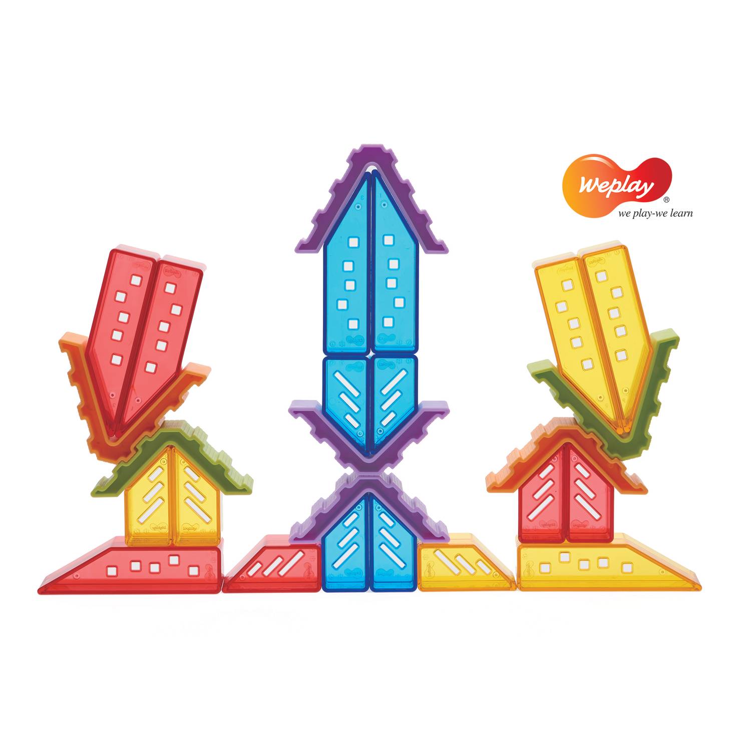 Weplay KF0016 Crystal Village, Kristalldorf Hochhäuser Bausteine, mehrfarbig