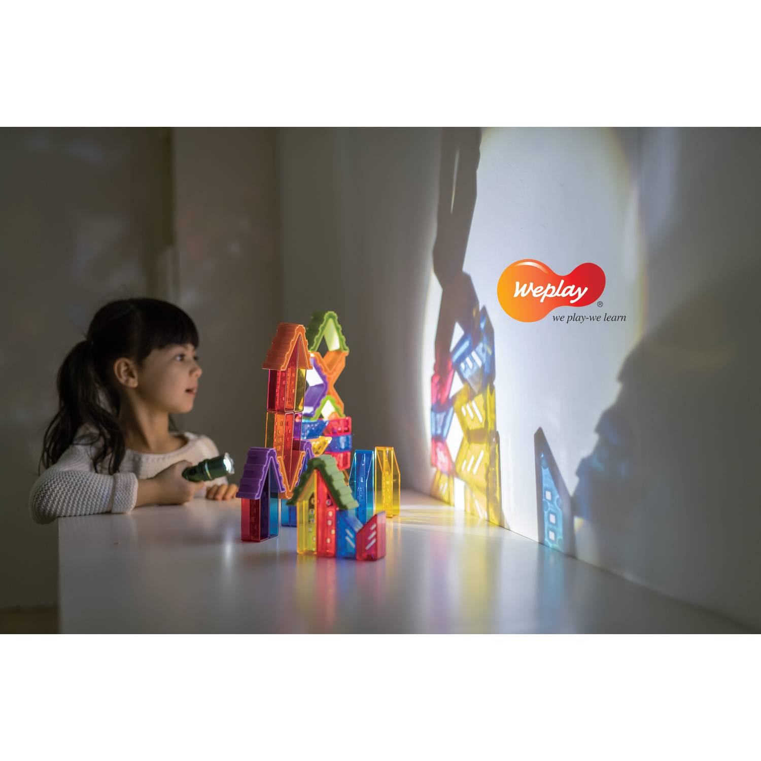 Weplay KF0016 Crystal Village, Kristalldorf Hochhäuser Bausteine, mehrfarbig