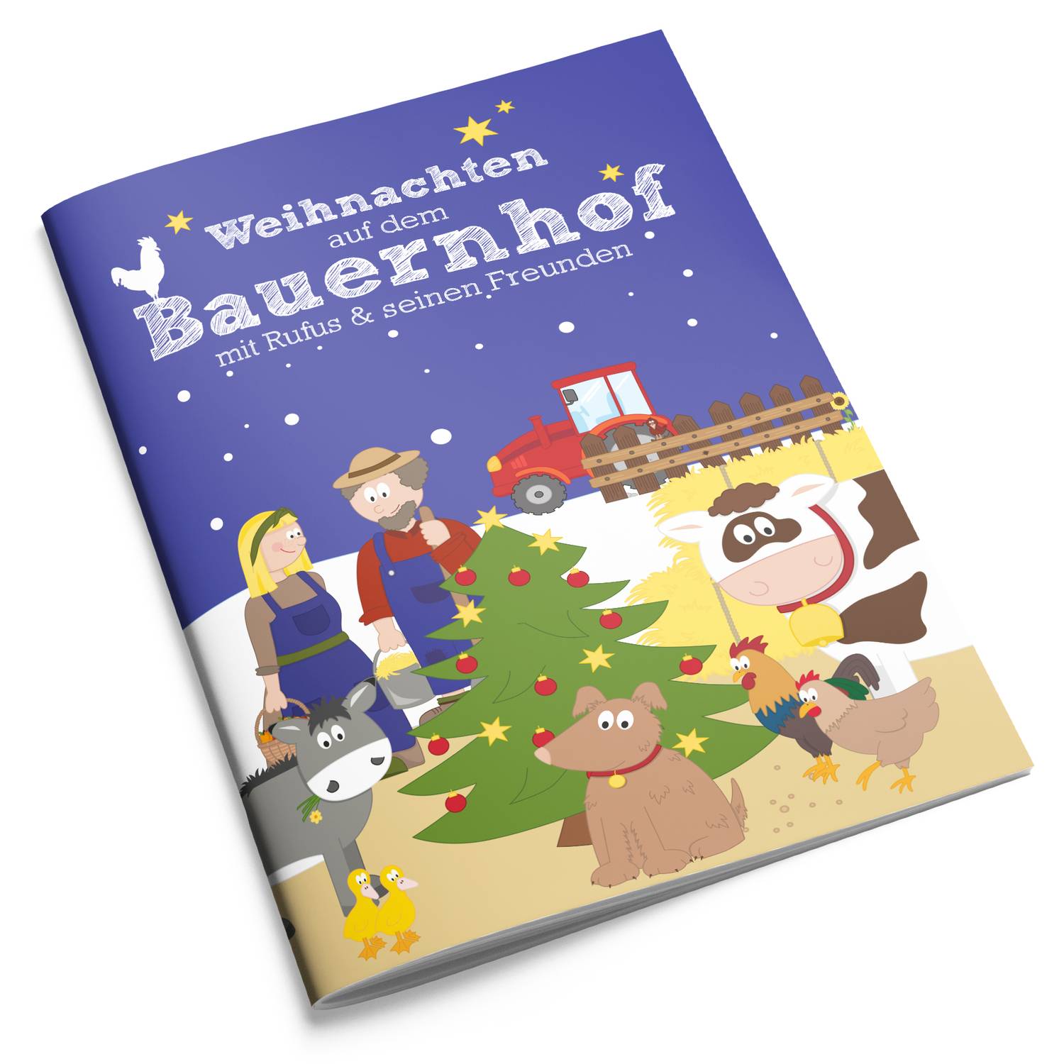 yoamo Bauernhof Spielkoffer für Kinder mit 24 Holzfiguren, hochwertigem Spielkoffer und weihnachtlicher Tier-Geschichte, 26-teilig (1 Set)