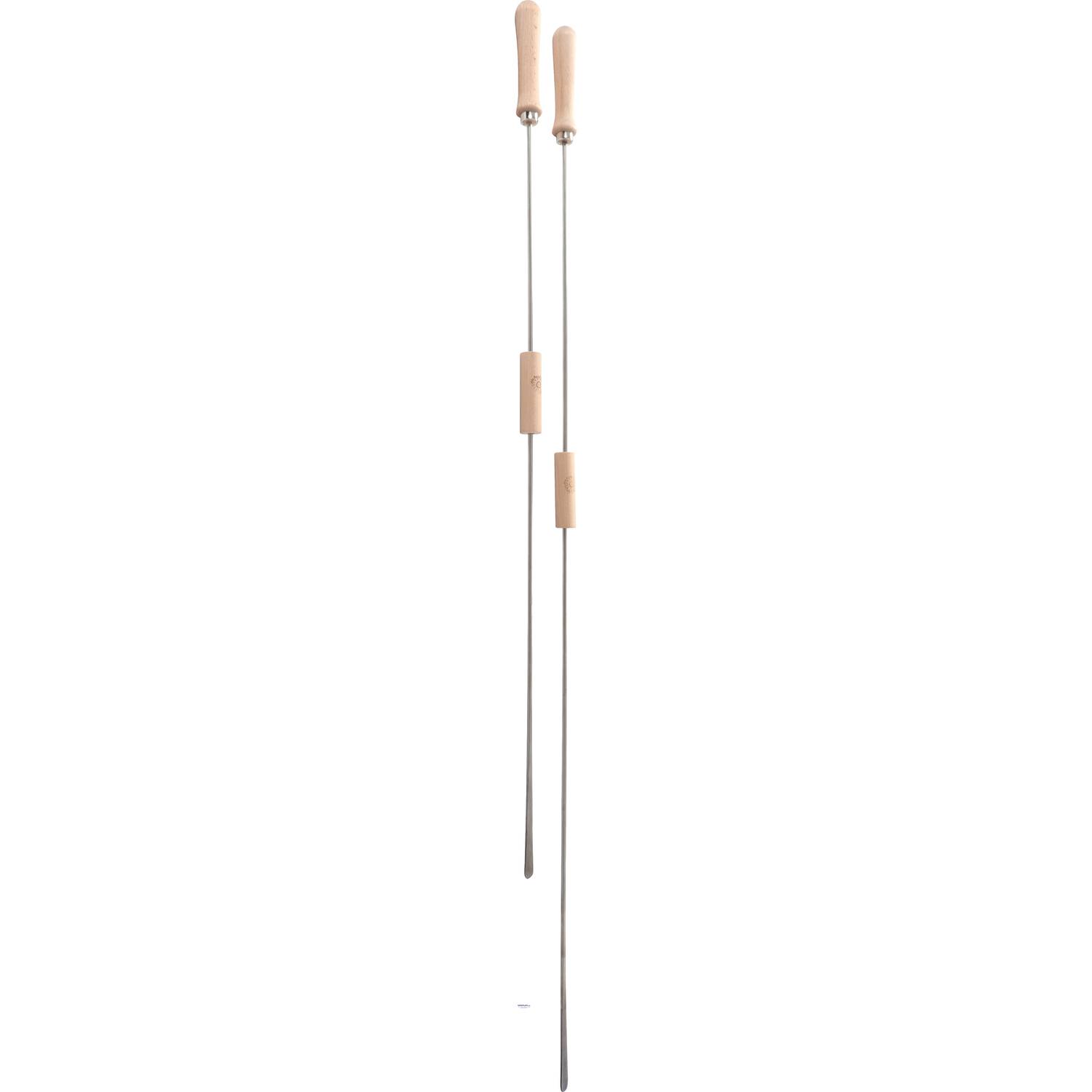 EDUPLAY 110463 Stockbrot Spieß 100 cm, rostfreier Edelstahl, Griffe aus Buchenholz