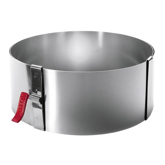LARES 6008 Tortenring mit Klemmhebel, silber
