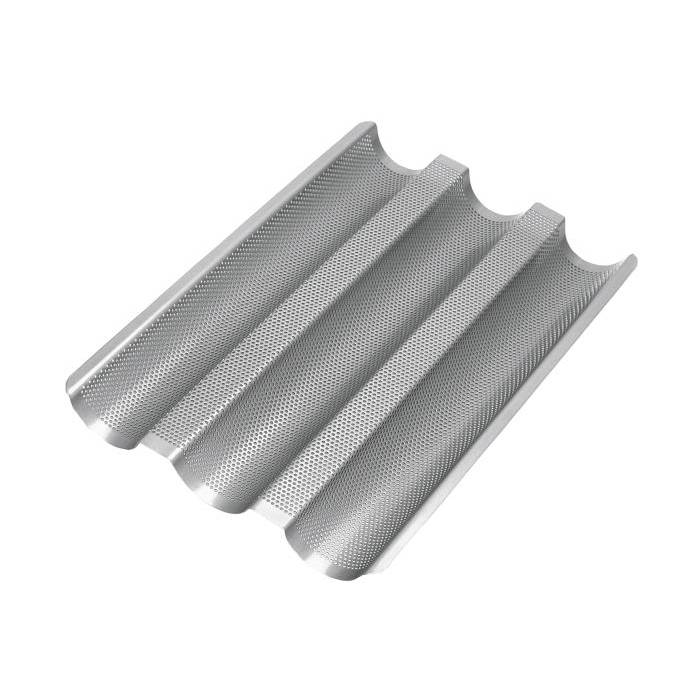 Städter 661134 Baguetteblech 37x24x2,5cm, silber-grau