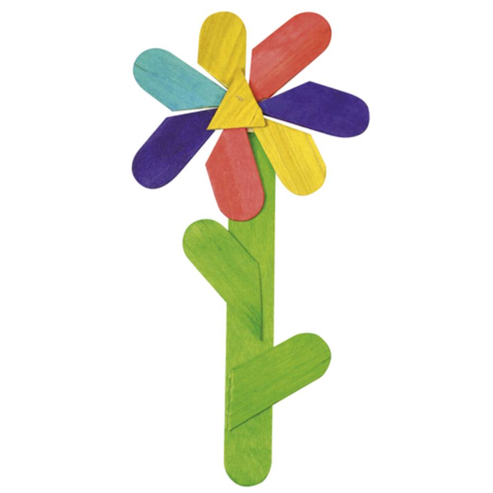 EDUPLAY 200-004 Bastelhölzer Holzstäbchen Eis-Stiel Lollipop klein, mehrfarbig, 50-teilig (1 Set)