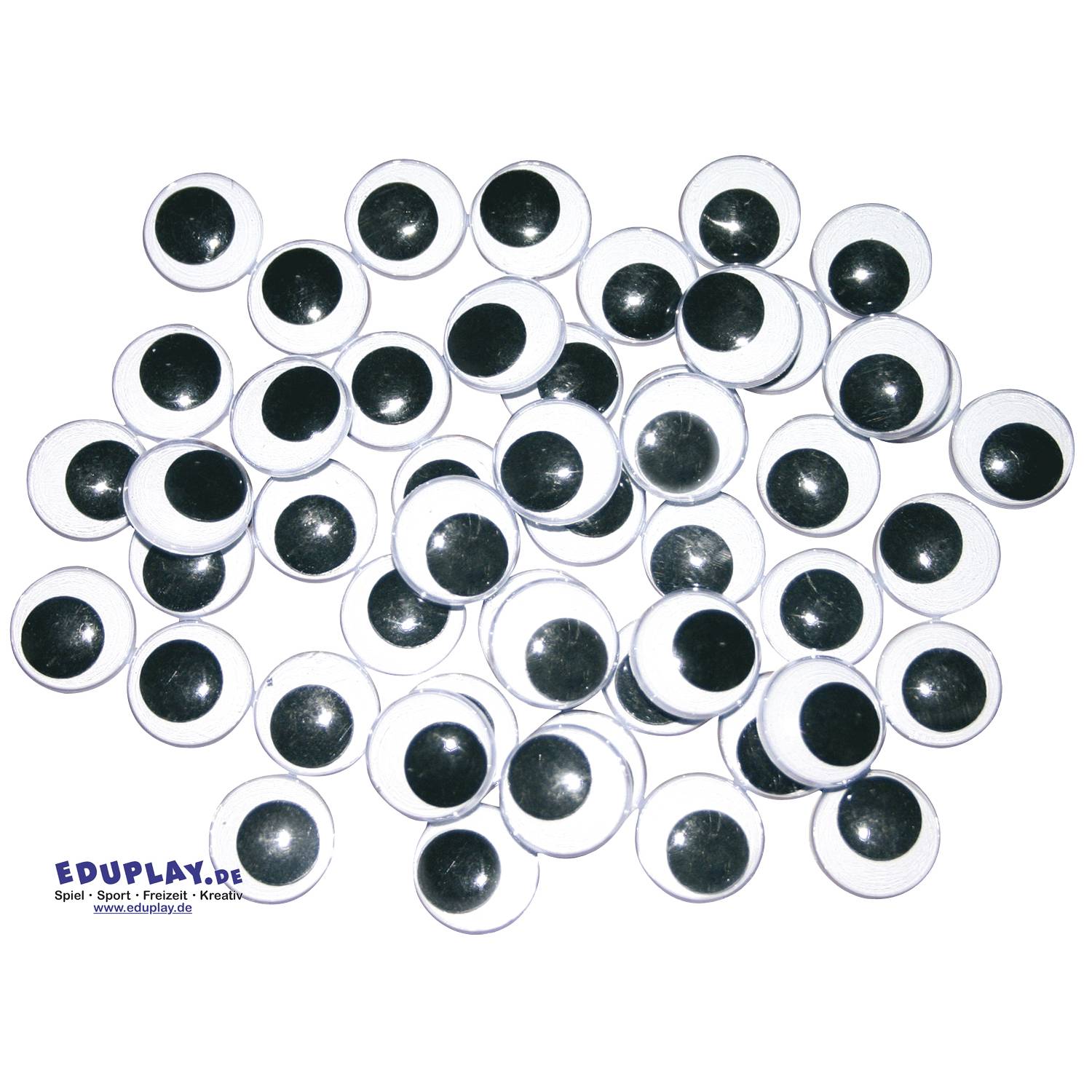 EDUPLAY 200-039 Wackelaugen 18mm, schwarz/weiß (50er Pack)