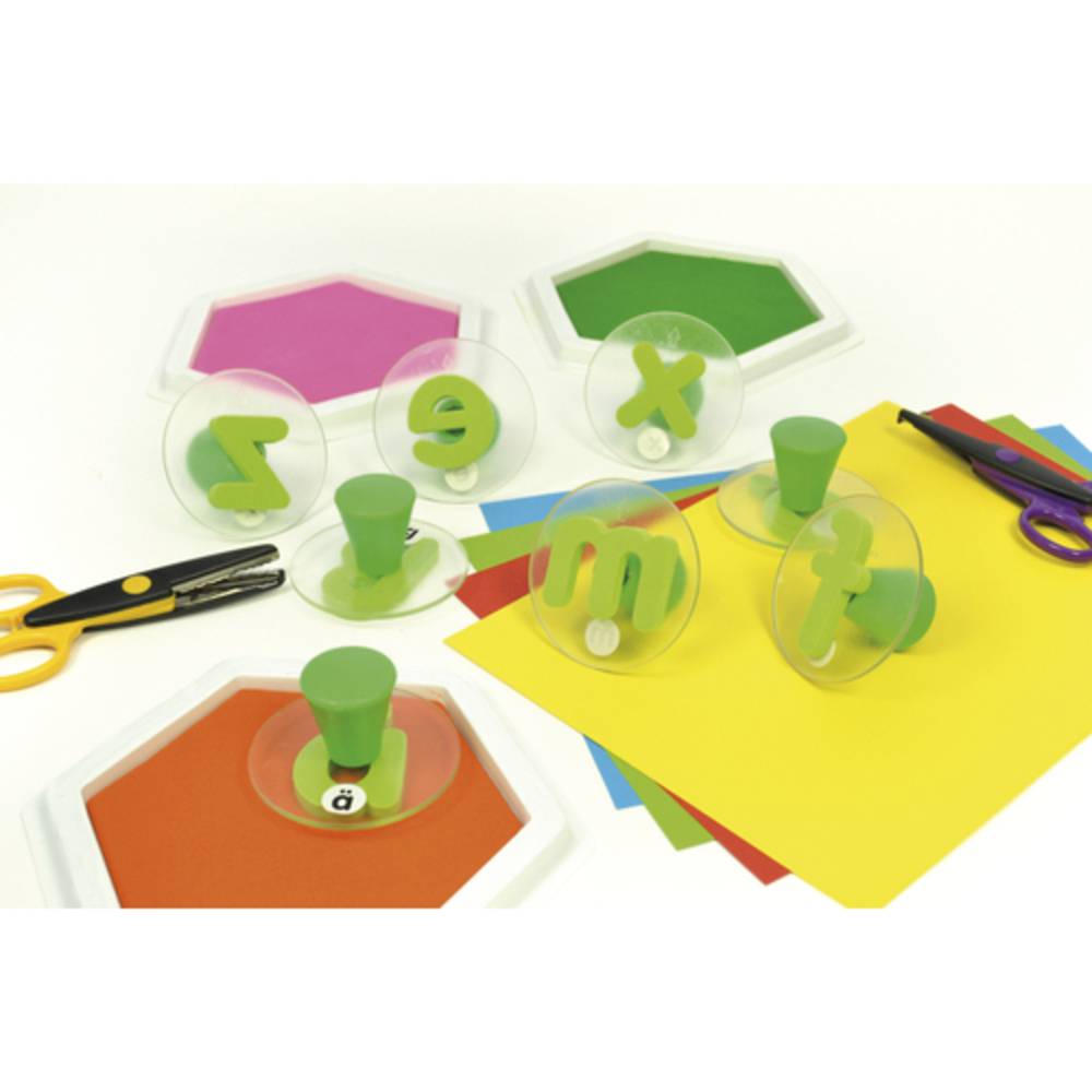 EDUPLAY 220-031 Riesenstempel Kleinbuchstaben, transparent/grün, 30-teilig (1 Set)