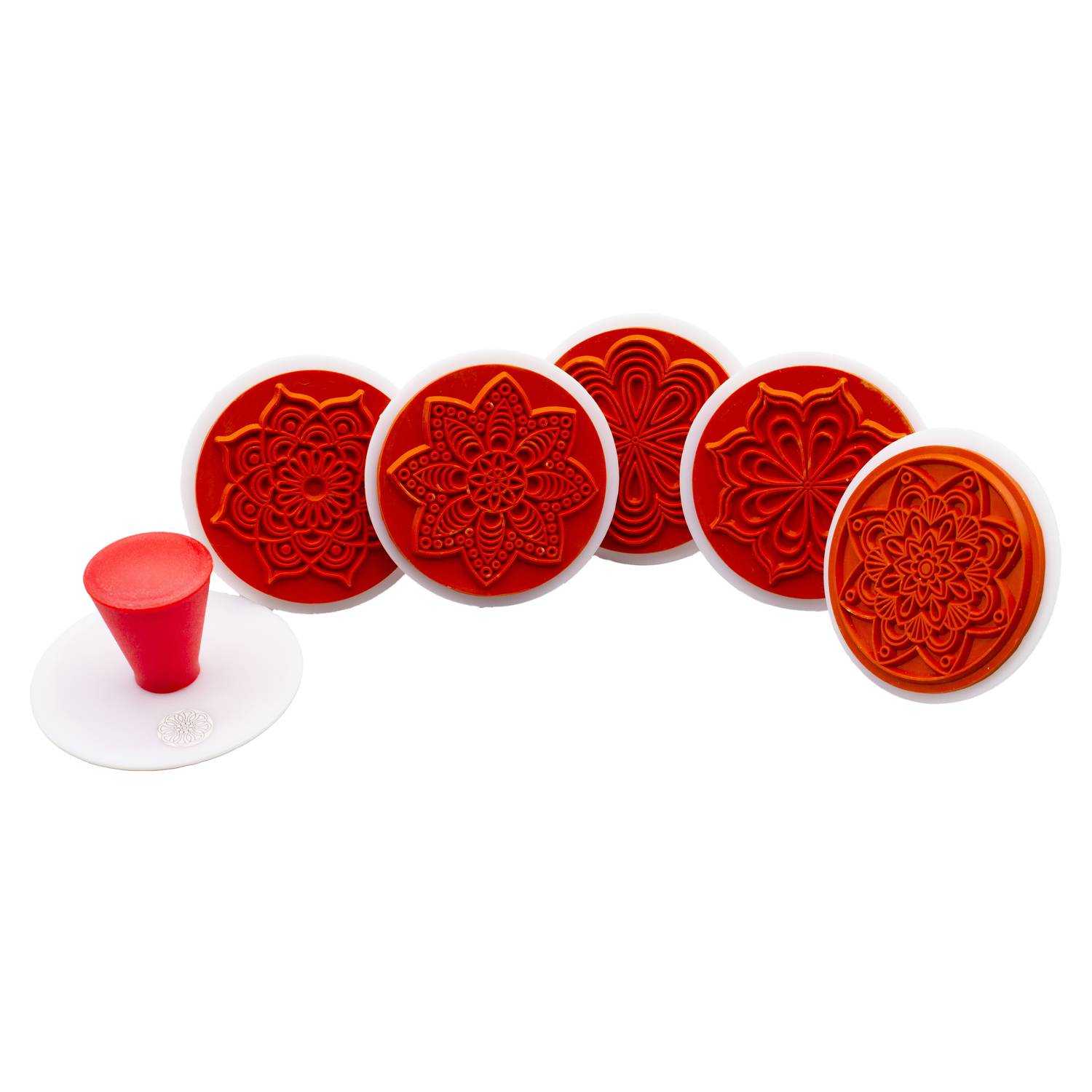 EDUPLAY 220-036 Mandala Stempel Phantasiemotive, mehrfarbig, 6-teilig (1 Set)