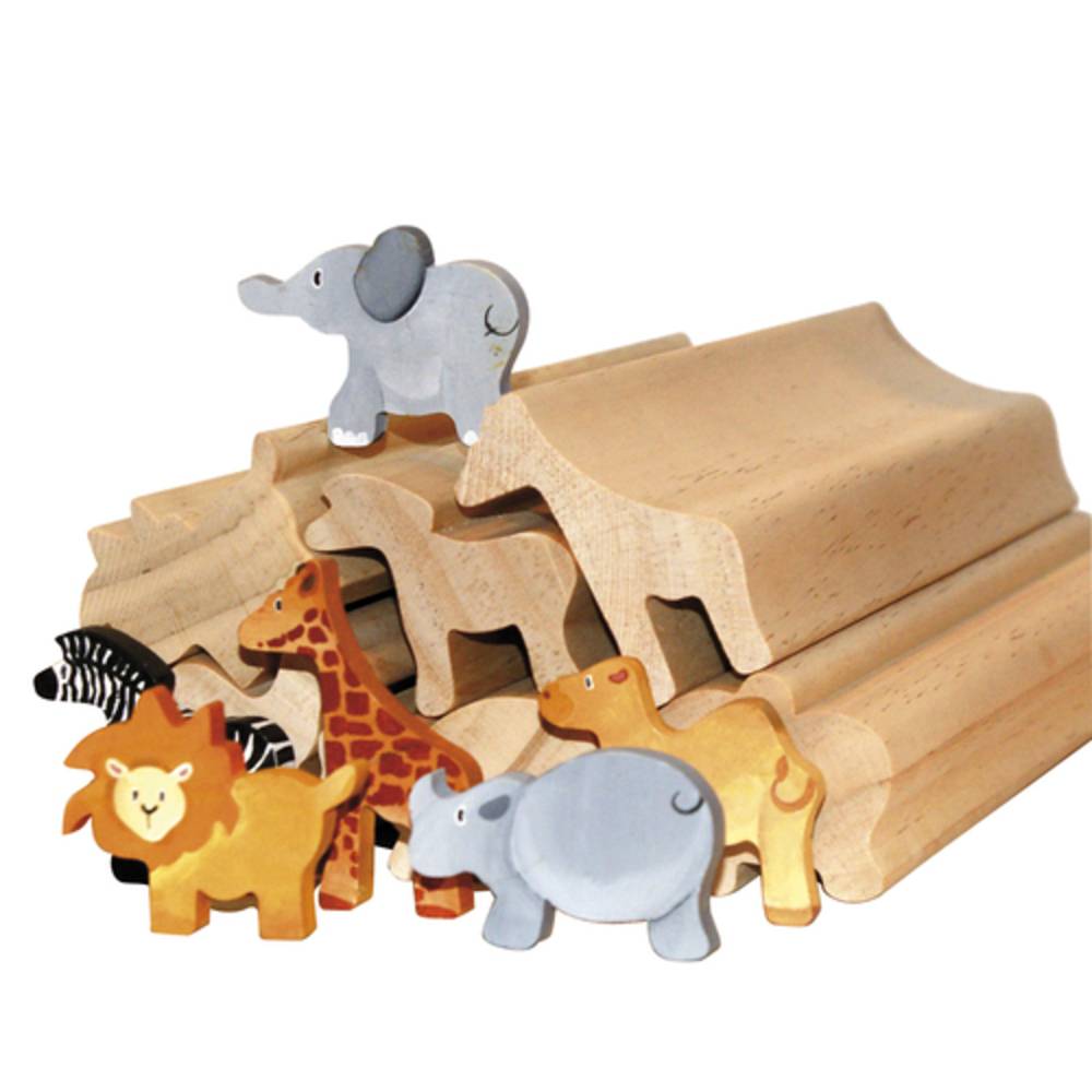 EDUPLAY 210-046 Profilholz Wildtiere, 6 Stangen, natur