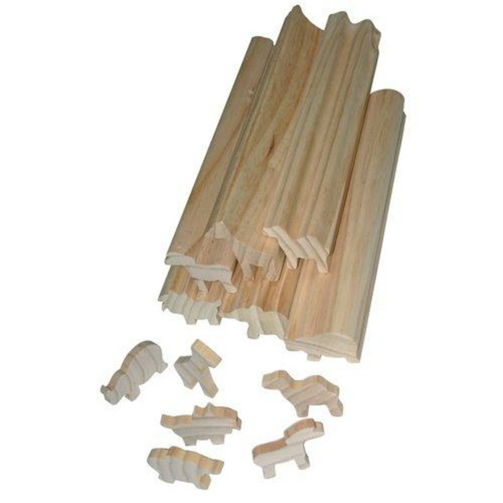 EDUPLAY 210-046 Profilholz Wildtiere, 6 Stangen, natur
