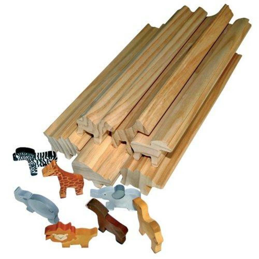 EDUPLAY 210-046 Profilholz Wildtiere, 6 Stangen, natur