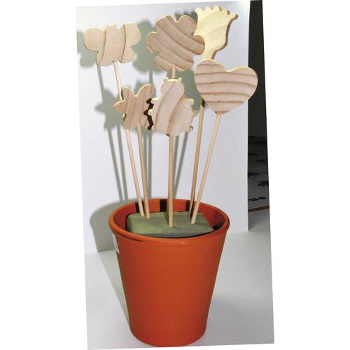 EDUPLAY 210-065 Blumenstecker, zum Anmalen, natur, 12-teilig (1 Set)