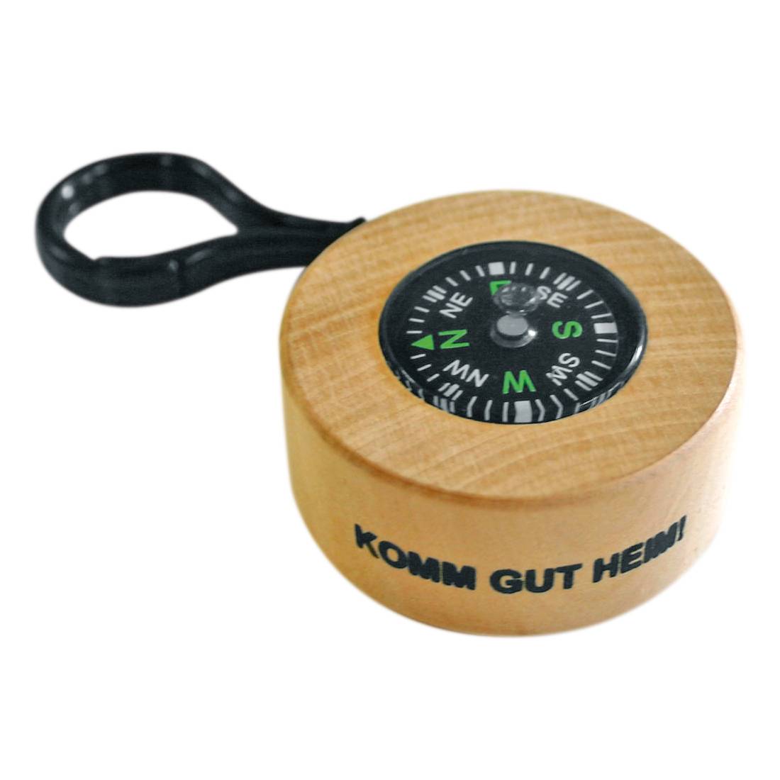 EDUPLAY 210-066 Schlüsselanhänger Kompass, Holz, Ø 4,5, H 2 cm, natur