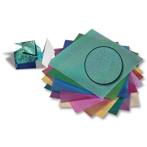 folia 3115 Irisierendes Papier 75 g/m², 14 x 14 cm, Punktprägung, mehrfarbig, 50-teilig (1 Set)