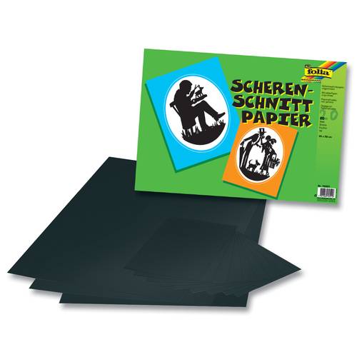 folia 70301 Scherenschnittpapier, ungummiert, 35 x 50 cm, schwarz/weiß (20 Bogen)