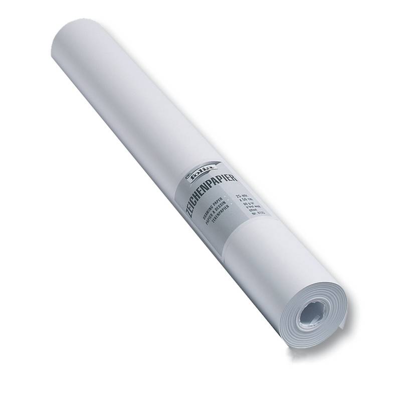 folia 8125 Zeichenpapierrolle 80g/m², holzfrei, 50 cm x 25 m, weiß (12,5 qm Rolle)