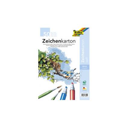 folia Zeichenkarton, DIN A4, 120 g/qm, weiß