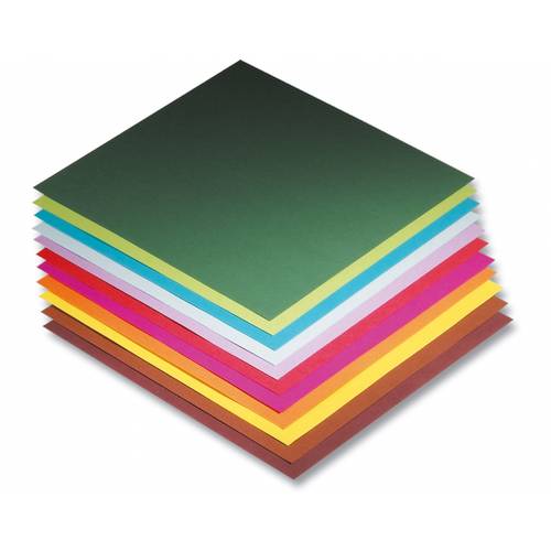 folia 8964 Faltblätter 70 g/m², 10 x 15 cm, 500 Blatt, 10 Farben, mehrfarbig, 500-teilig (1 Set)