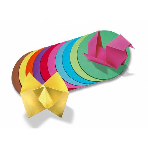folia 8965/0 Faltblätter 70g/m², Ø 15cm, 500 Blatt, 10 Farben, mehrfarbig (500 Blatt)