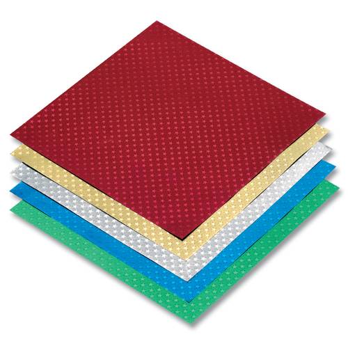 folia 9956 Faltblätter Alufolie mit Sternchenprägung, 15 x 15 cm, mehrfarbig, 50-teilig (1 Set)
