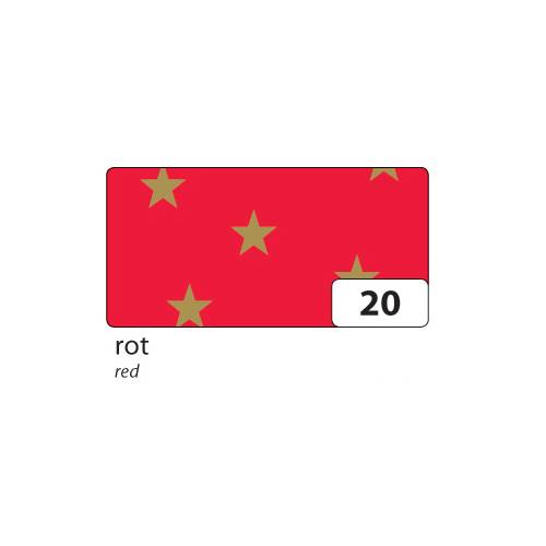 folia 5820 Fotokarton mit goldenen Sternen 300g/m², 50x70cm, rot, rot (10 Bogen)