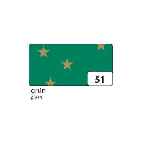 folia 5851 Fotokarton mit goldenen Sternen 300g/m², 50x70cm, grün, grün (10 Bogen)