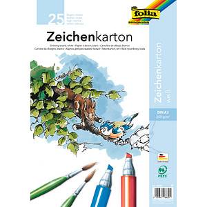 Folia Tonpapier Zeichenkarton weiß 250 g/qm 25 St. - g/m²