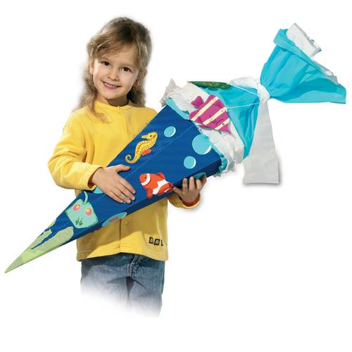 folia 92023 Schultüte, 3D-Wellpappe, H 68 cm, Ø 20cm, pink (5er Pack)