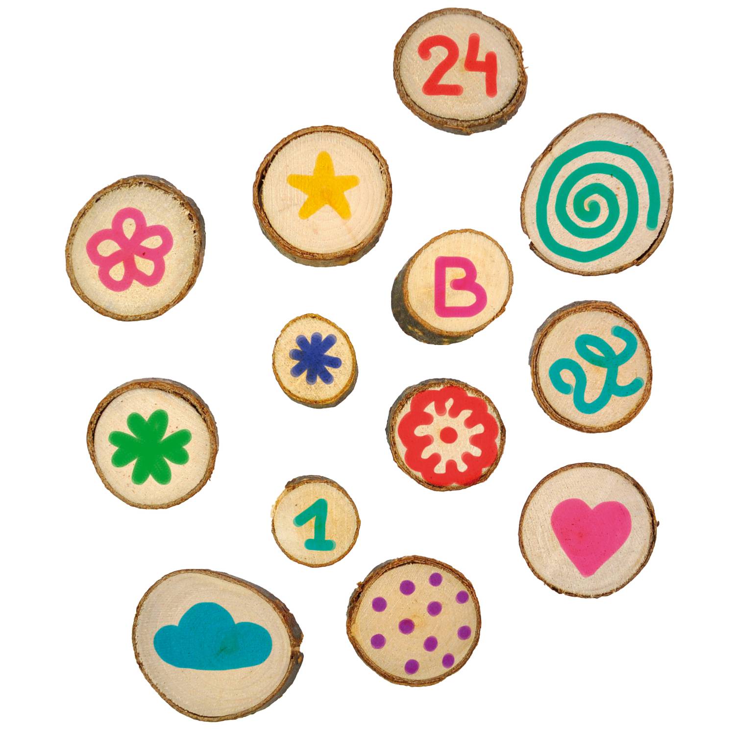 EDUPLAY 200073 Naturholzscheiben zum basteln, natur (1000 g im Beutel)