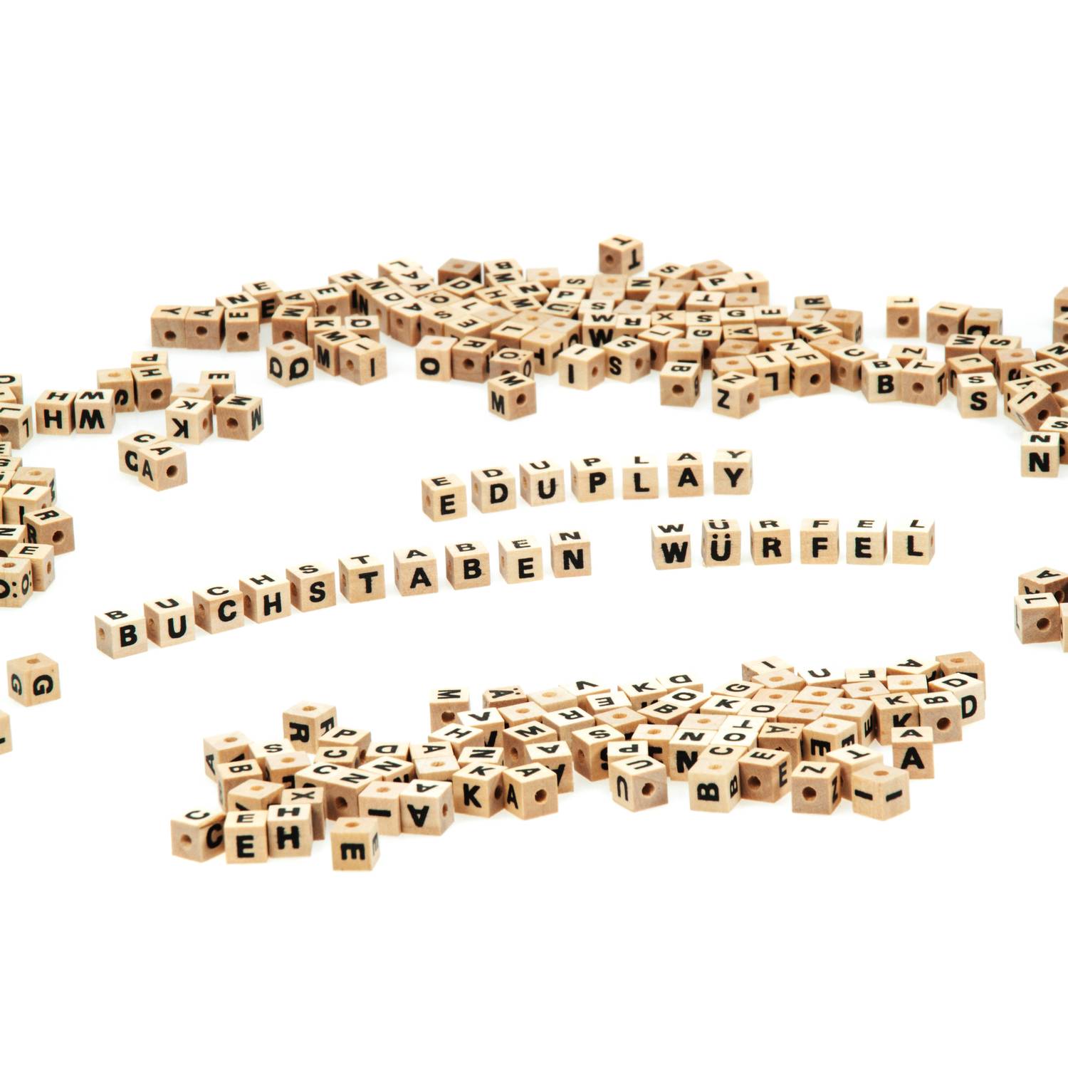 EDUPLAY 200-075 Buchstabenwürfel aus Holz, 7,5 x 7,5 x 7,5 mm, natur (300er Pack)