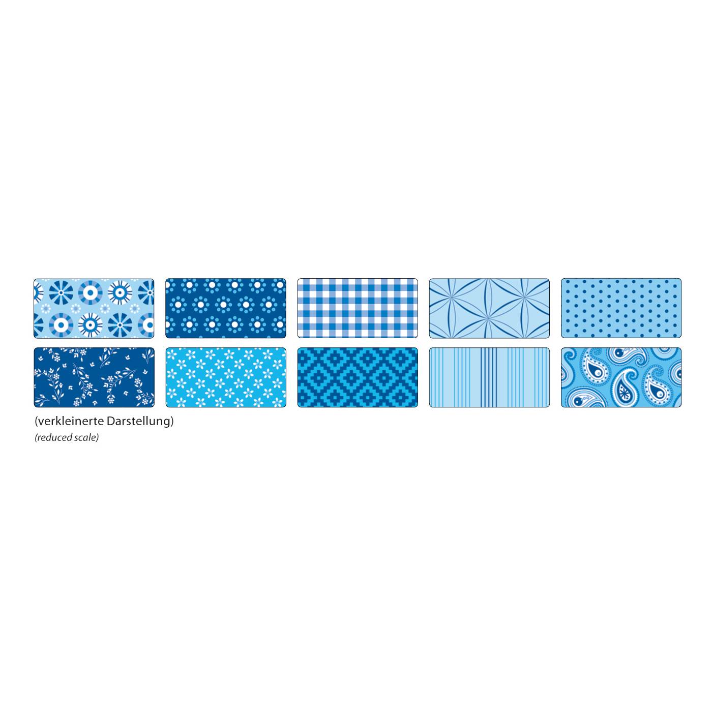 folia 46409 Motivkarton Basics 270 g/m², 50 x 70 cm, 10 Motive, blau, 10-teilig (1 Set)