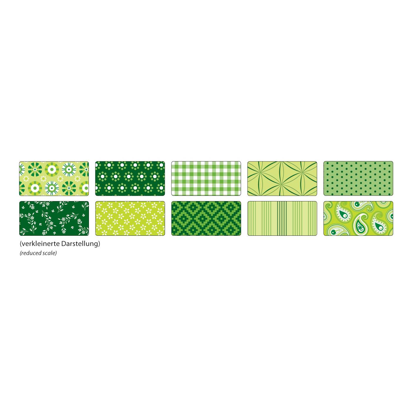 folia 46509 Motivkarton 270g/m² Motivkarton Basics, 270 g/m², 50 x 70 cm, 10 Motive, grün (10er Pack)