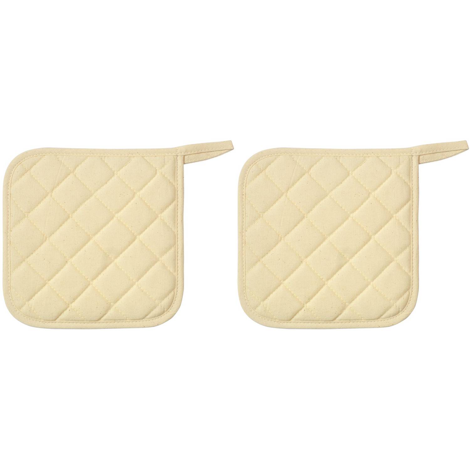 EDUPLAY 230-036 Kinder Topflappen zum selbst Gestalten aus 100% Baumwolle, 17,5x17,5 cm, natur (2er Pack)