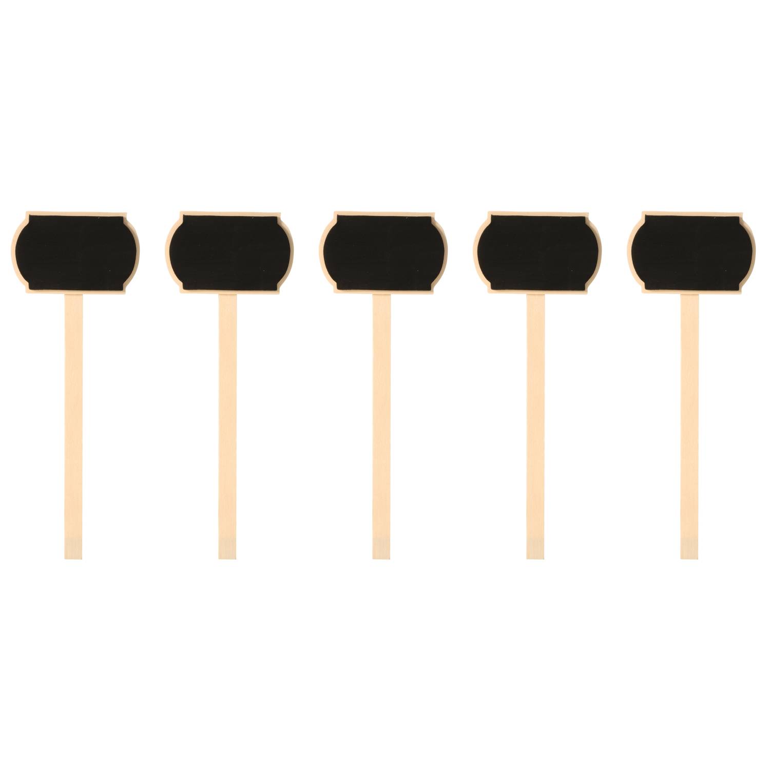 EDUPLAY 210244 Pflanzschild, Holz, 7 x 19 x 0,6 cm, natur/schwarz (5er Pack)