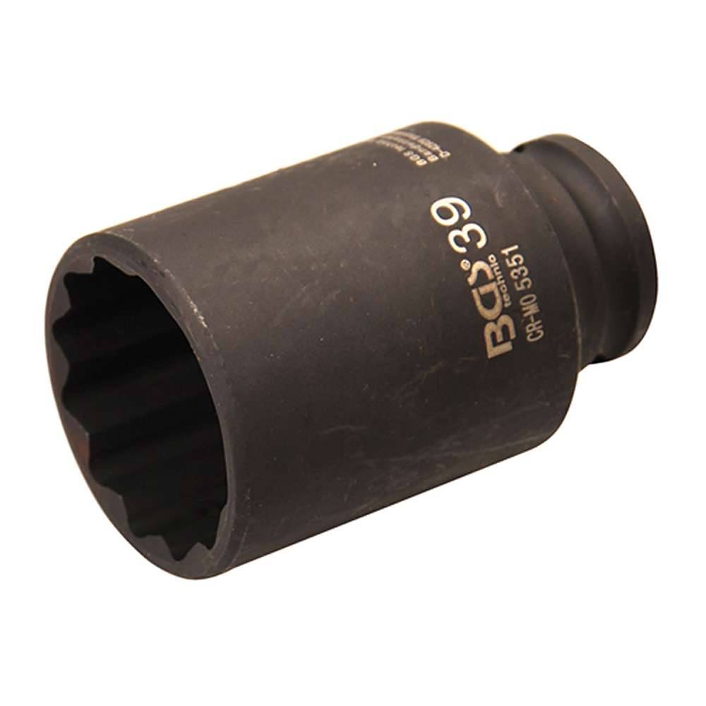 Kraft-Steckschlüssel-Einsatz "BGS" - 12-kant - 1/2" Antrieb - Chrom-Molybdän-Stahl - Größe 39 mm