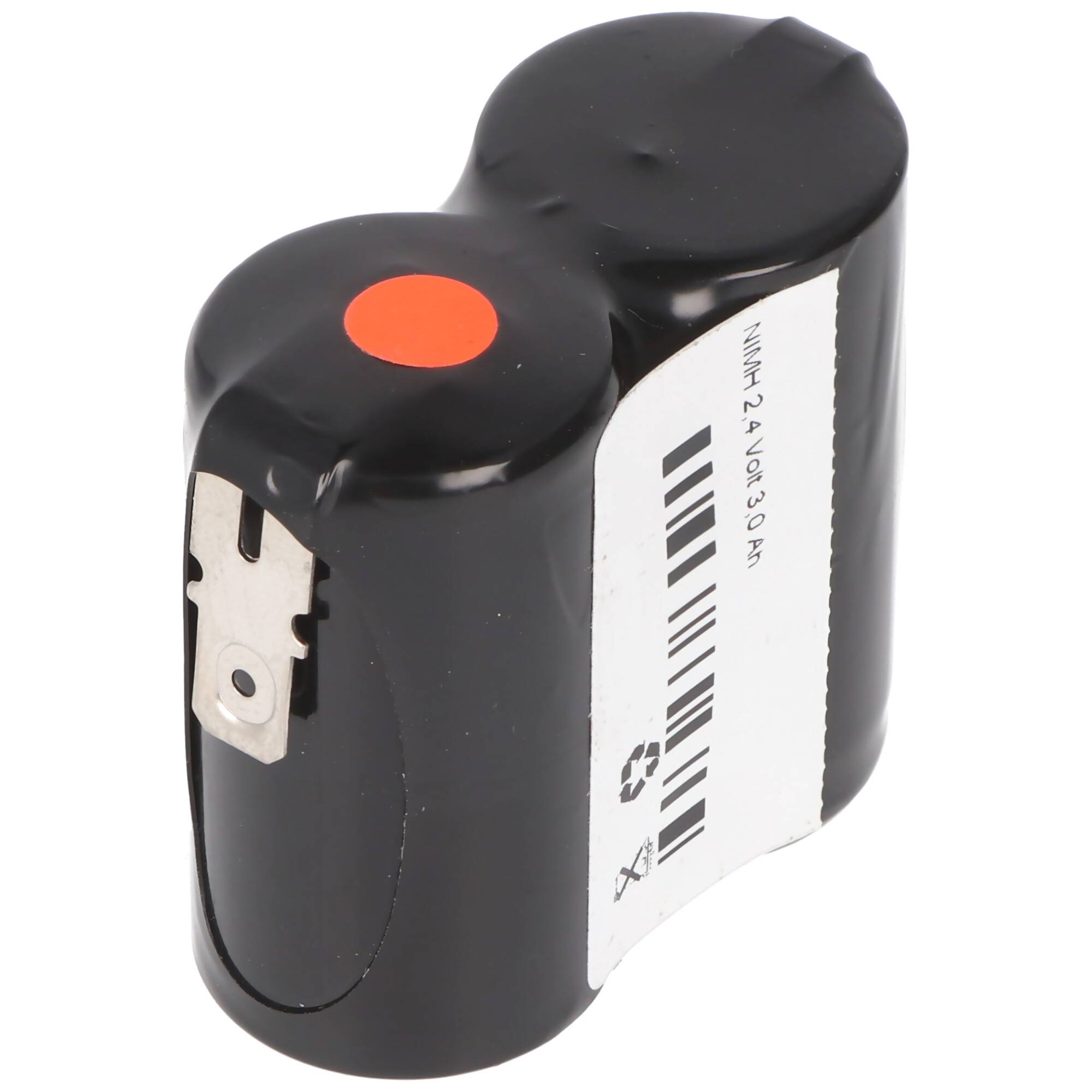 Notleuchtenakku NiMH 2,4V 3000mAh F1x2 Sub-C mit Faston-Anschluss seitlich, passend für Zumtobel 04797088