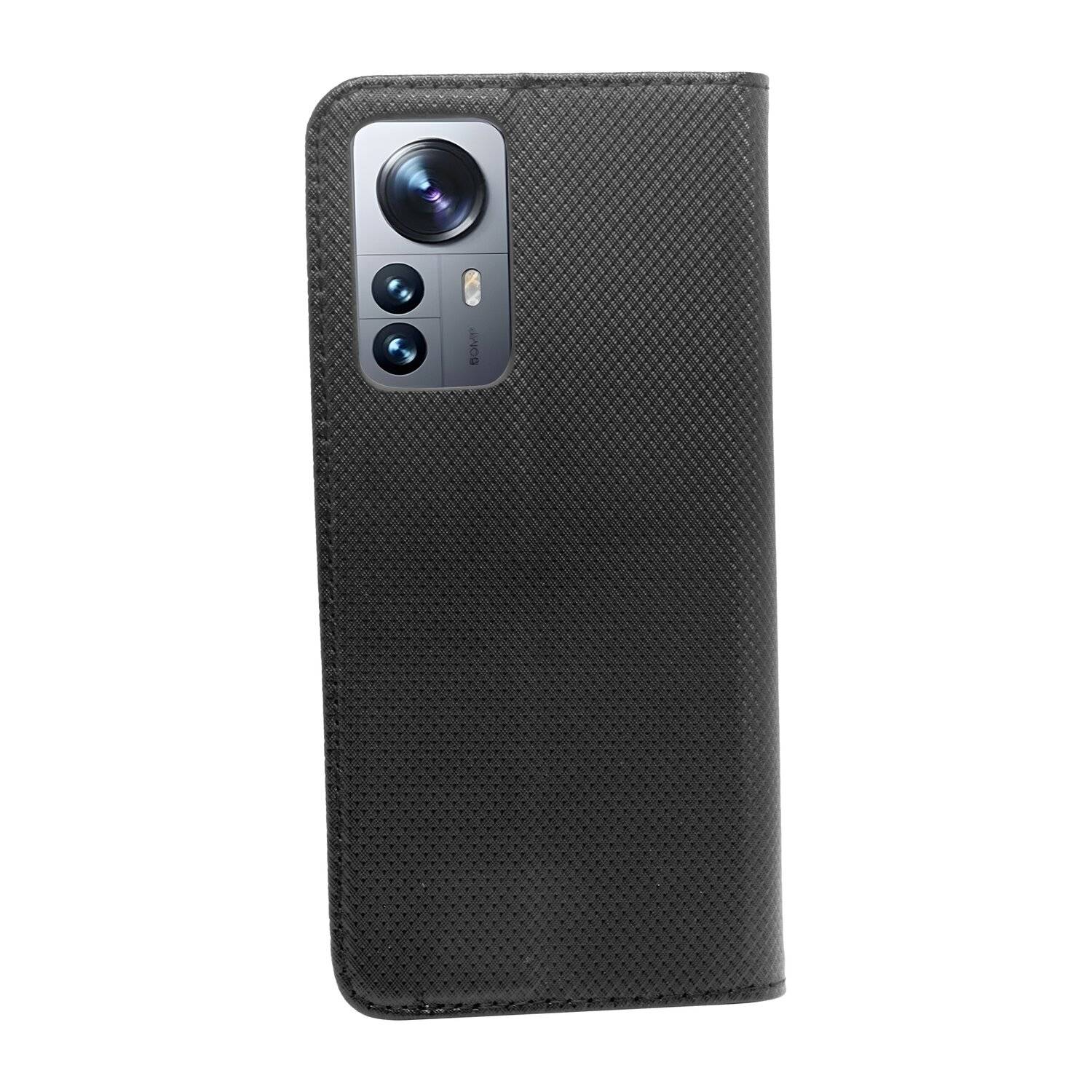 Buch Tasche "Smart" für XIAOMI 12 PRO 5G Handy Hülle Etui Brieftasche Schutzhülle mit Standfunktion, Kartenfach Schwarz
