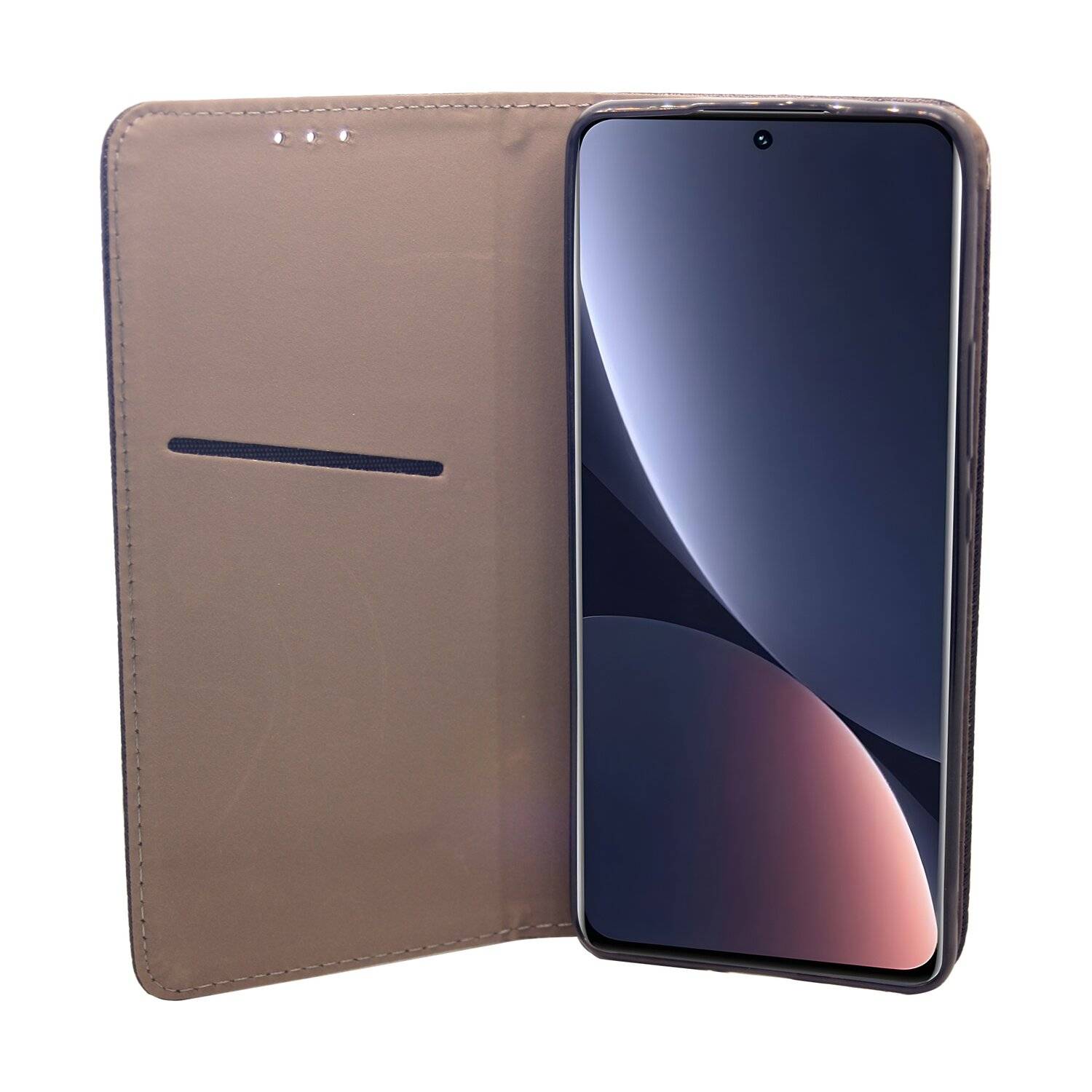 Buch Tasche "Smart" für XIAOMI 12 PRO 5G Handy Hülle Etui Brieftasche Schutzhülle mit Standfunktion, Kartenfach Schwarz