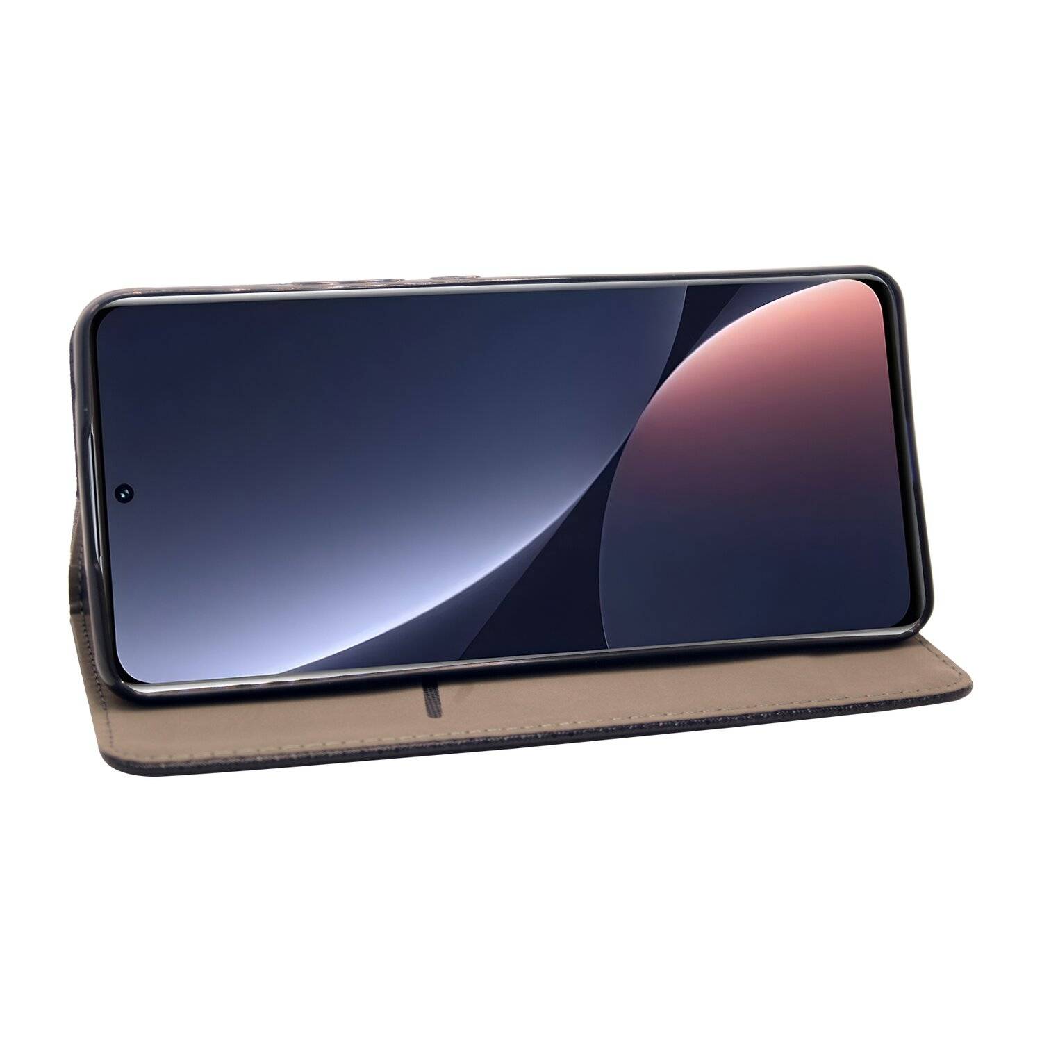 Buch Tasche "Smart" für XIAOMI 12 PRO 5G Handy Hülle Etui Brieftasche Schutzhülle mit Standfunktion, Kartenfach Schwarz