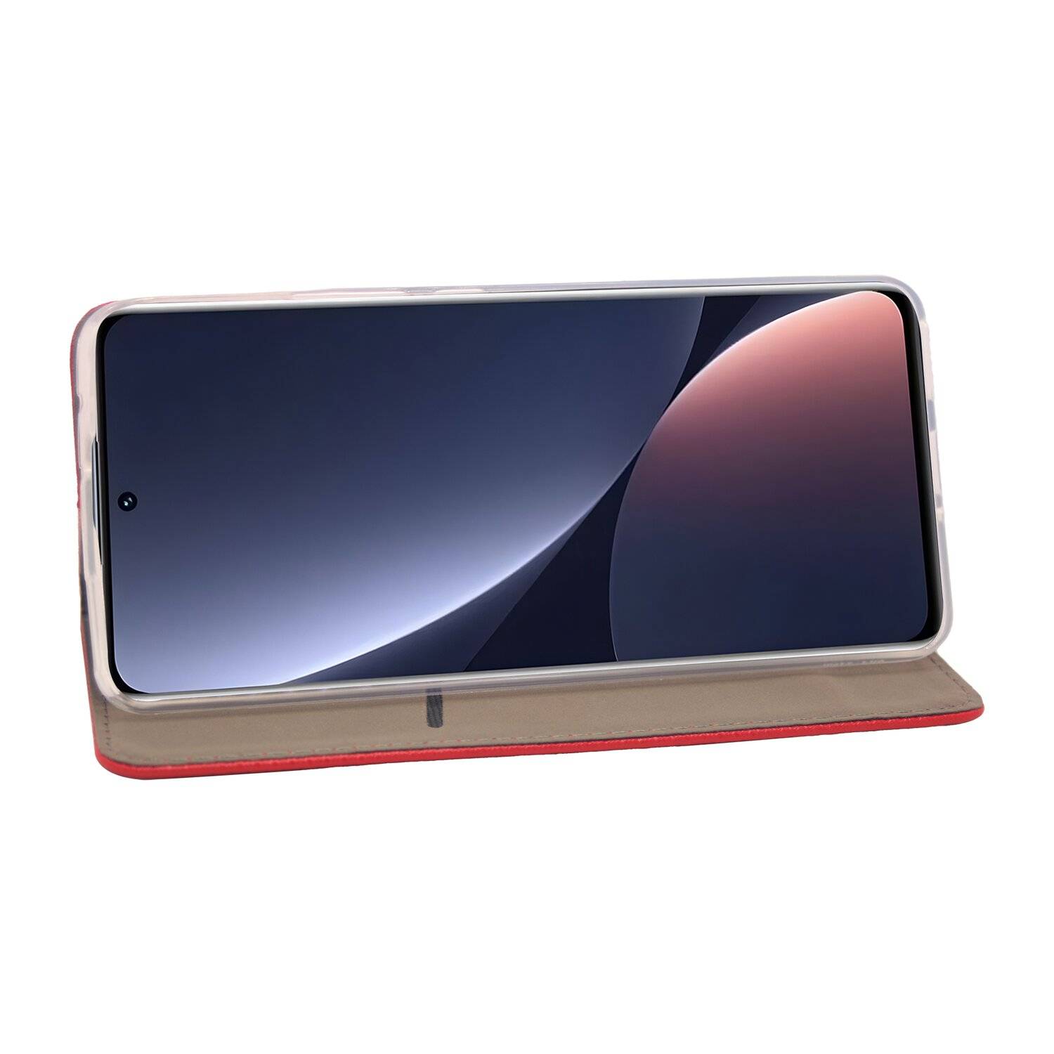 Buch Tasche "Smart" für XIAOMI 12 Handy Hülle Etui Brieftasche Schutzhülle mit Standfunktion, Kartenfach Rot