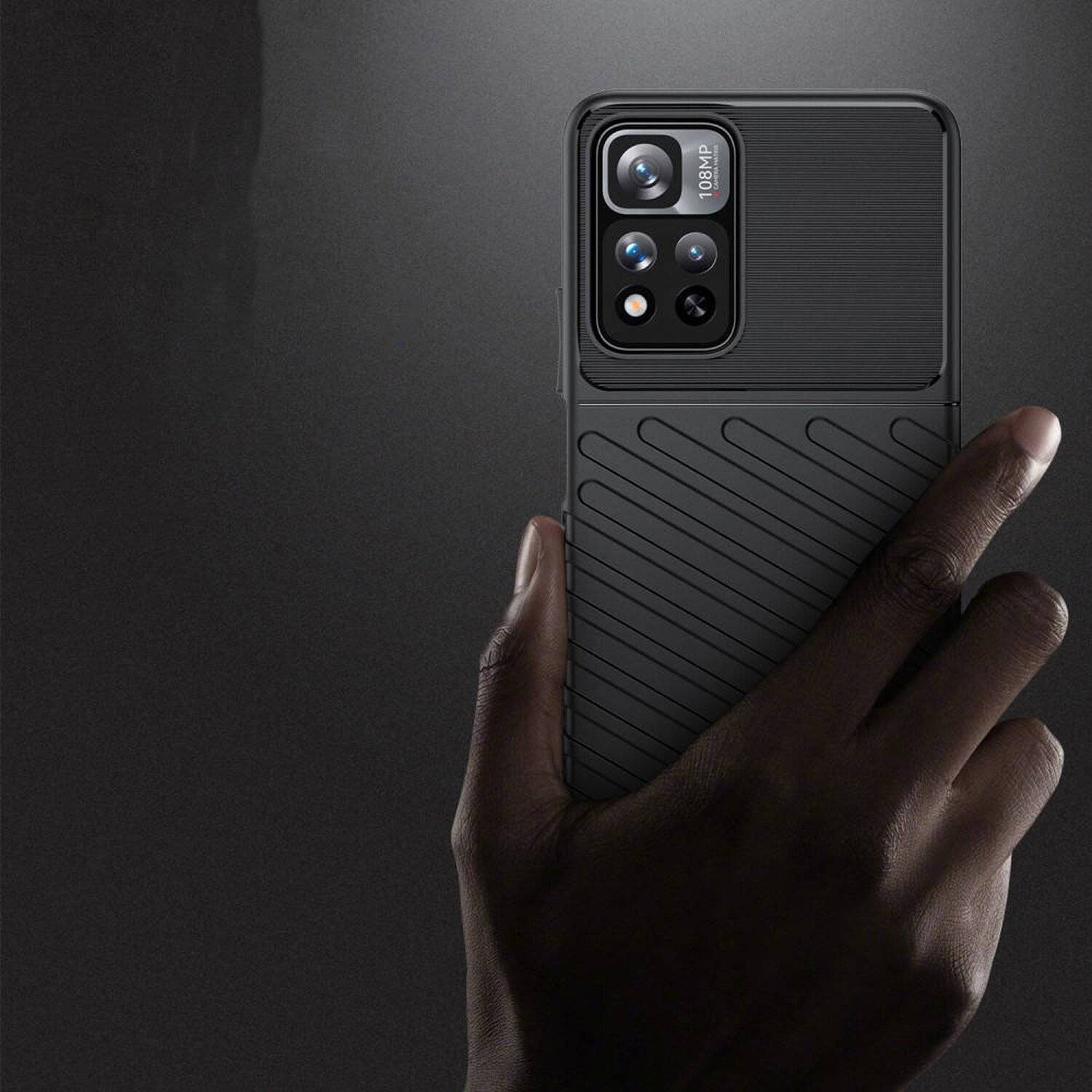 Hybrid Armor Etui SchutzHülle "Thunder" Case Handyhülle Matt Hülle Robust für Xiaomi Redmi Note 11 Pro Ohne Schutzglas