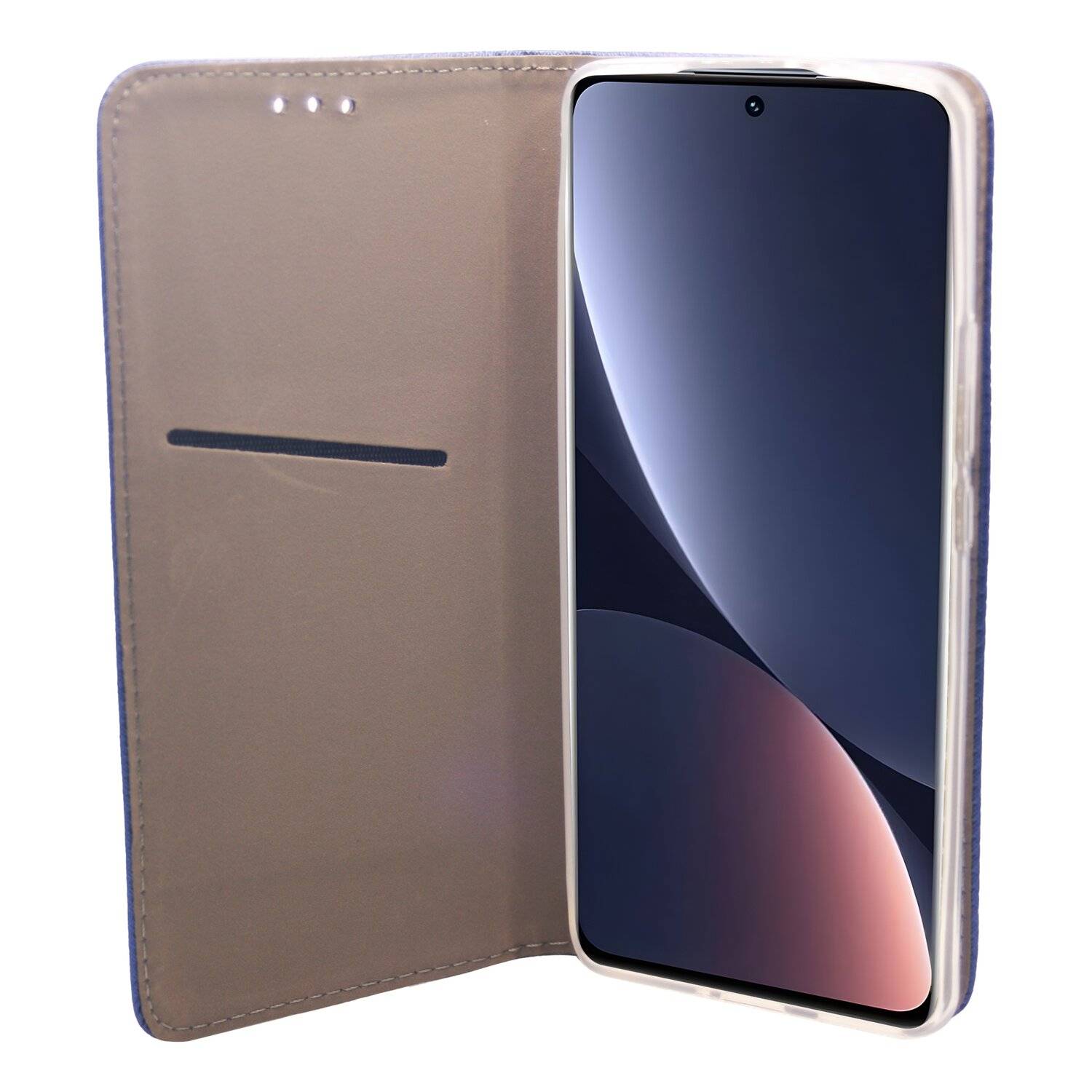 Buch Tasche "Smart" für XIAOMI 12 Handy Hülle Etui Brieftasche Schutzhülle mit Standfunktion, Kartenfach Blau