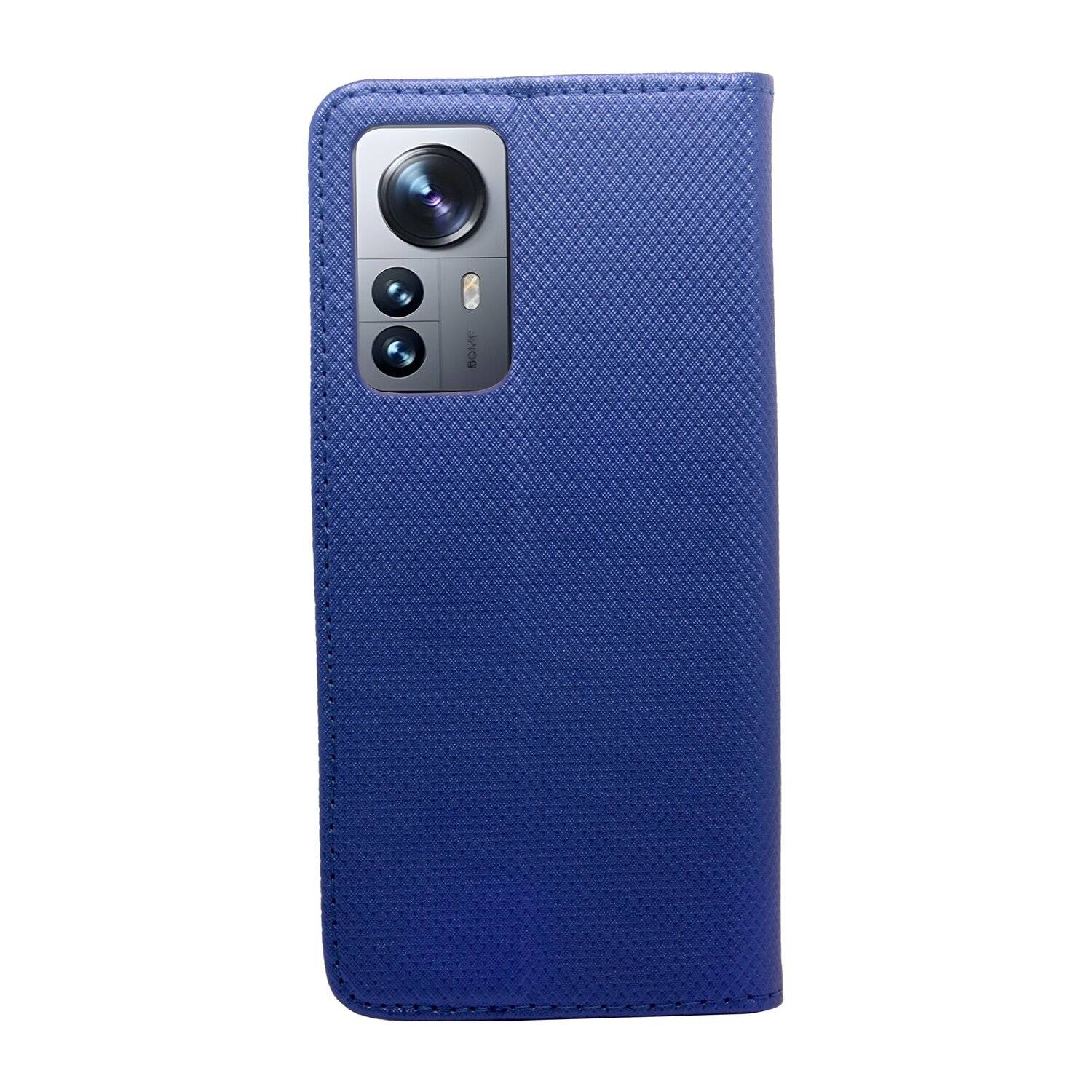 Buch Tasche "Smart" für XIAOMI 12 Handy Hülle Etui Brieftasche Schutzhülle mit Standfunktion, Kartenfach Blau
